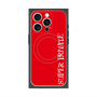 プレミアムスクエアケース with MagSafe［ SUPER PRIVATE - ロゴ - Red ］