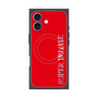 プレミアムスクエアケース with MagSafe［ SUPER PRIVATE - ロゴ - Red ］