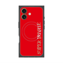 プレミアムスクエアケース with MagSafe［ SUPER PRIVATE - ロゴ - Red ］
