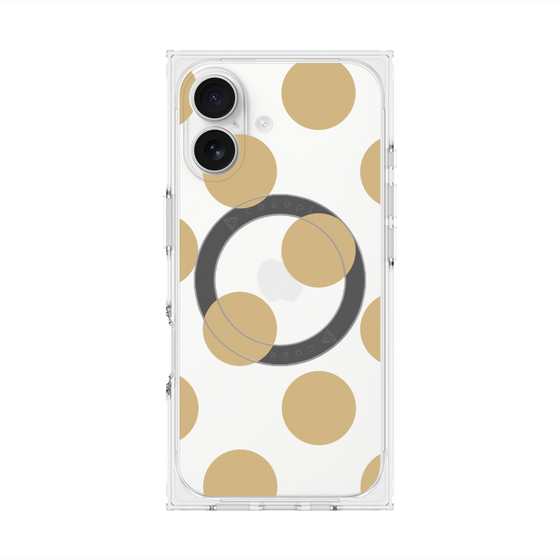 プレミアムスクエアケース with MagSafe［ シンプルドット - Beige ］