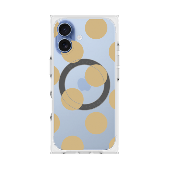 プレミアムスクエアケース with MagSafe［ シンプルドット - Beige ］