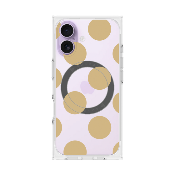 プレミアムスクエアケース with MagSafe［ シンプルドット - Beige ］