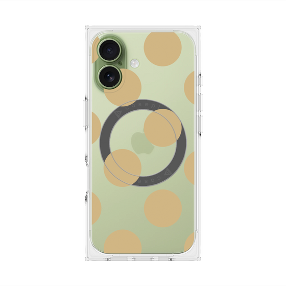 プレミアムスクエアケース with MagSafe［ シンプルドット - Beige ］