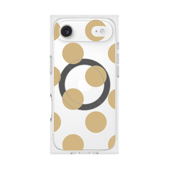 プレミアムスクエアケース with MagSafe［ シンプルドット - Beige ］