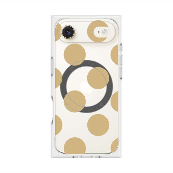 プレミアムスクエアケース with MagSafe［ シンプルドット - Beige ］