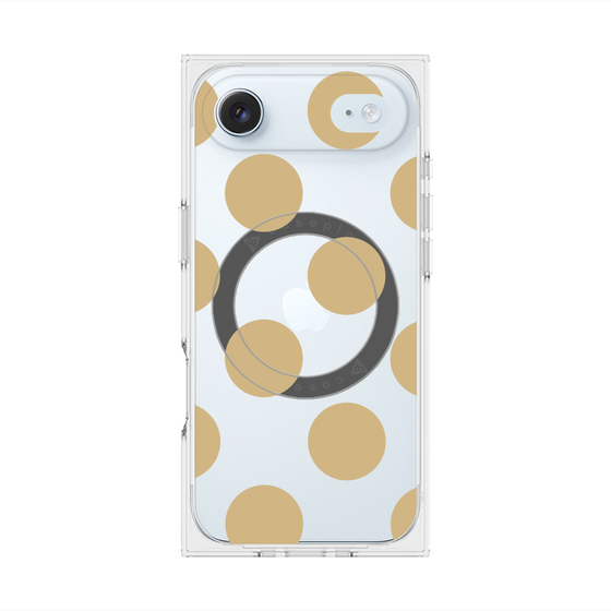 プレミアムスクエアケース with MagSafe［ シンプルドット - Beige ］