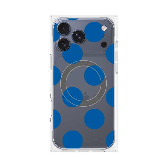 プレミアムスクエアケース with MagSafe［ シンプルドット - Blue ］