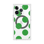 プレミアムスクエアケース with MagSafe［ シンプルドット - Green ］