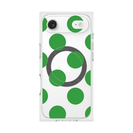 プレミアムスクエアケース with MagSafe［ シンプルドット - Green ］