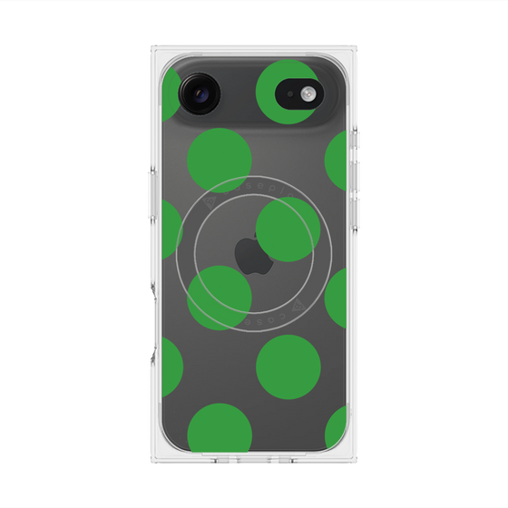 プレミアムスクエアケース with MagSafe［ シンプルドット - Green ］