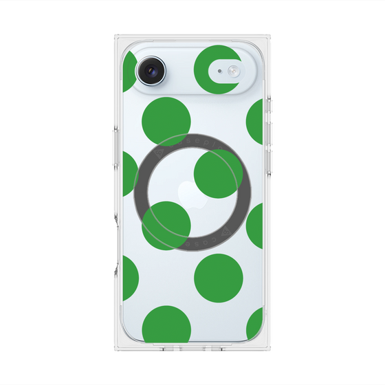 プレミアムスクエアケース with MagSafe［ シンプルドット - Green ］
