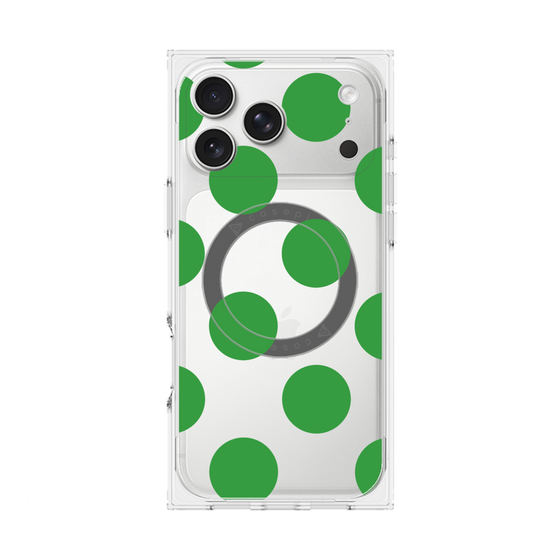 プレミアムスクエアケース with MagSafe［ シンプルドット - Green ］