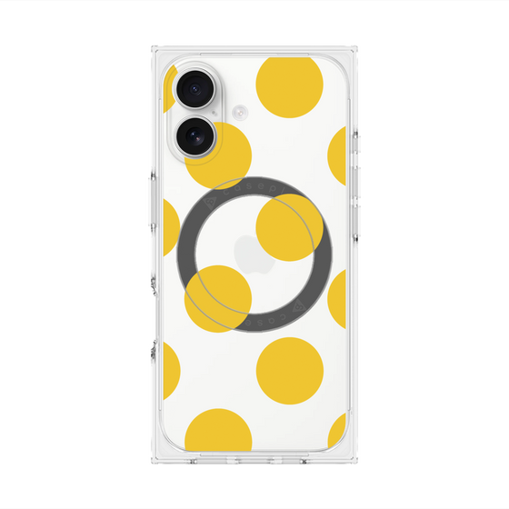 プレミアムスクエアケース with MagSafe［ シンプルドット - Yellow ］