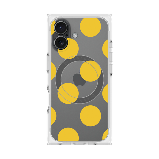 プレミアムスクエアケース with MagSafe［ シンプルドット - Yellow ］