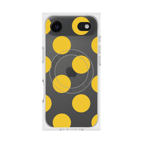 プレミアムスクエアケース with MagSafe［ シンプルドット - Yellow ］