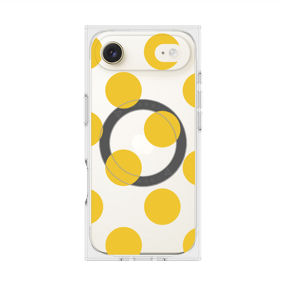 プレミアムスクエアケース with MagSafe［ シンプルドット - Yellow ］