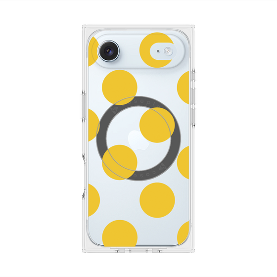 プレミアムスクエアケース with MagSafe［ シンプルドット - Yellow ］
