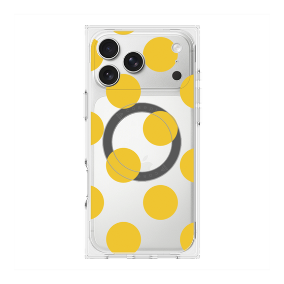 プレミアムスクエアケース with MagSafe［ シンプルドット - Yellow ］