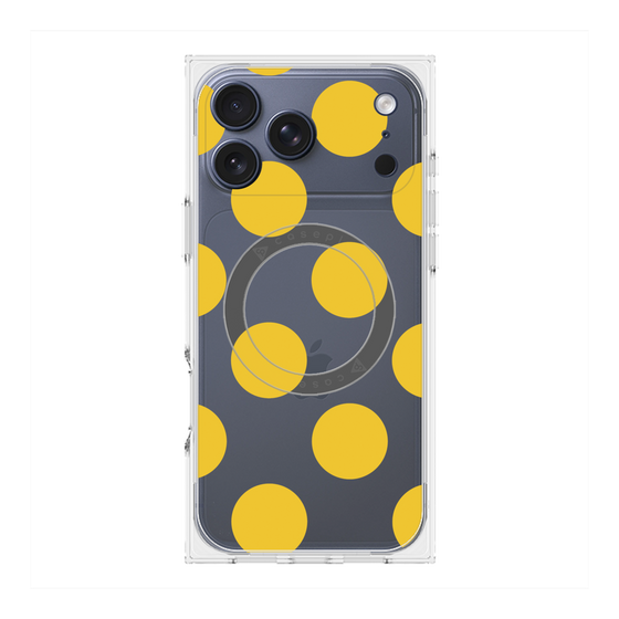 プレミアムスクエアケース with MagSafe［ シンプルドット - Yellow ］