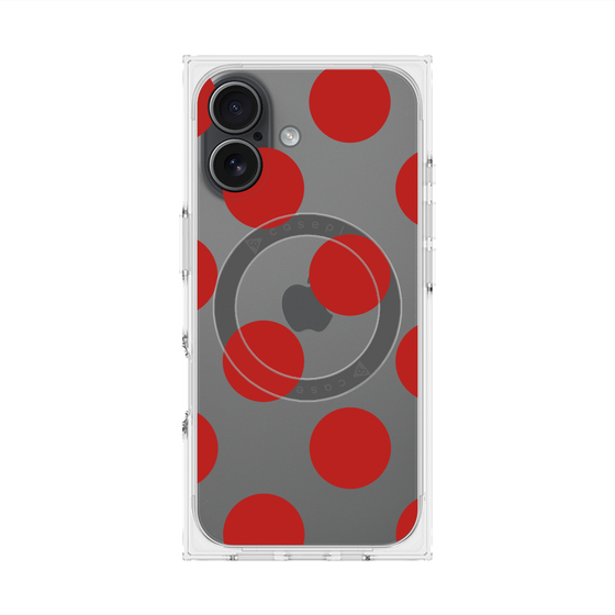 プレミアムスクエアケース with MagSafe［ シンプルドット - Red ］