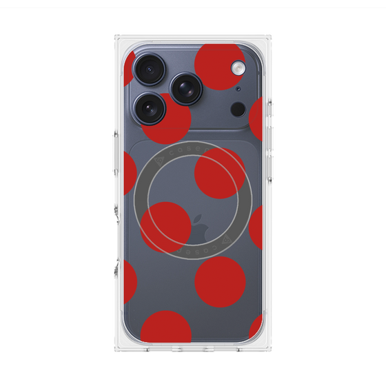 プレミアムスクエアケース with MagSafe［ シンプルドット - Red ］