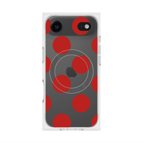 プレミアムスクエアケース with MagSafe［ シンプルドット - Red ］