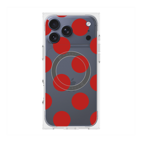 プレミアムスクエアケース with MagSafe［ シンプルドット - Red ］