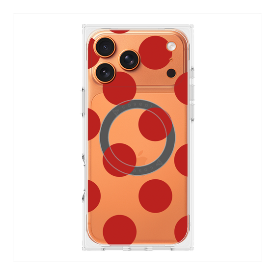 プレミアムスクエアケース with MagSafe［ シンプルドット - Red ］