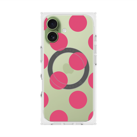 プレミアムスクエアケース with MagSafe［ シンプルドット - Pink ］