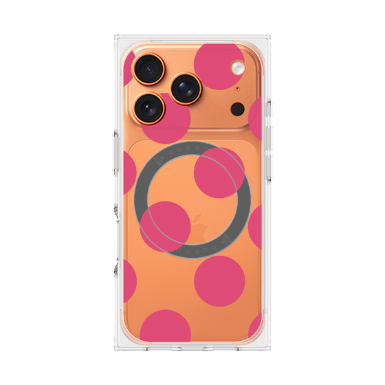 プレミアムスクエアケース with MagSafe［ シンプルドット - Pink ］