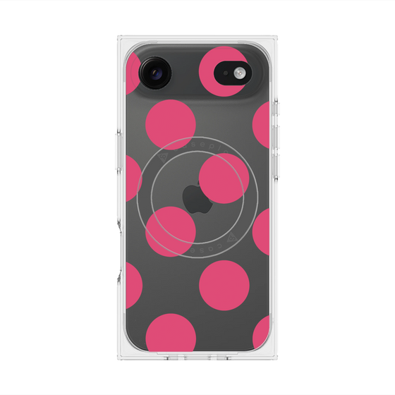 プレミアムスクエアケース with MagSafe［ シンプルドット - Pink ］