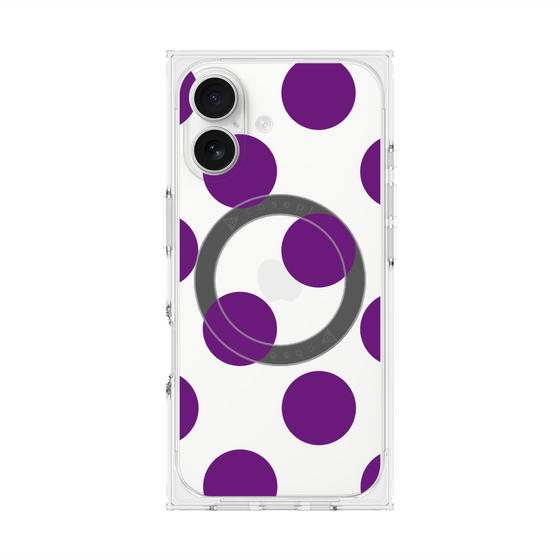 プレミアムスクエアケース with MagSafe［ シンプルドット - Purple ］