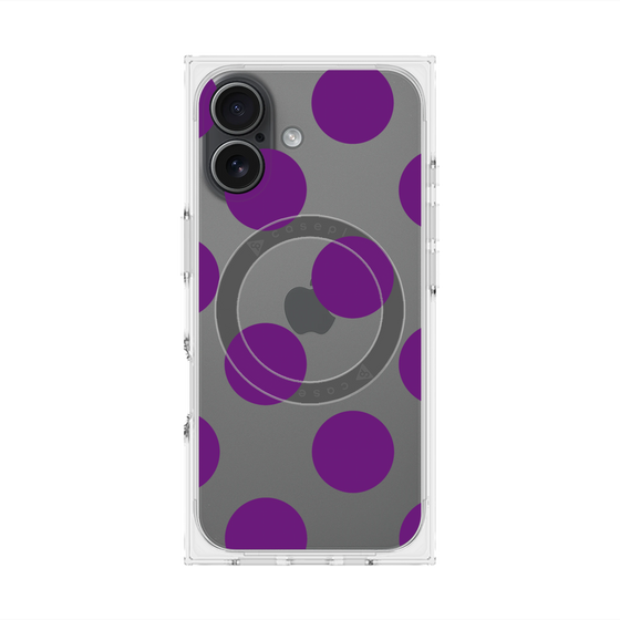 プレミアムスクエアケース with MagSafe［ シンプルドット - Purple ］