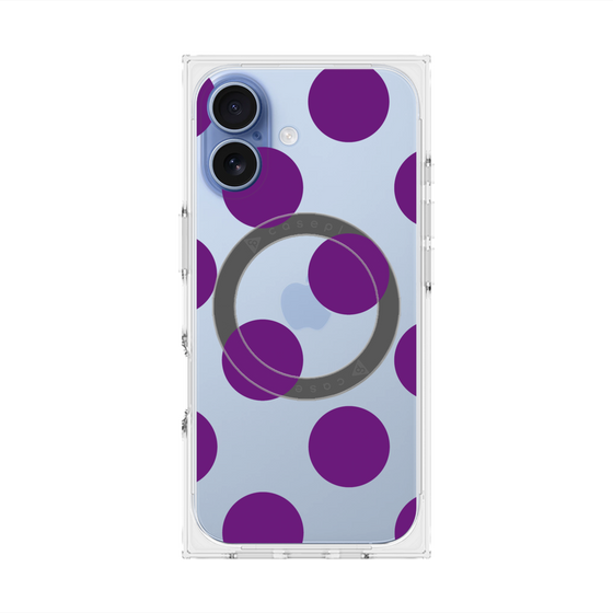 プレミアムスクエアケース with MagSafe［ シンプルドット - Purple ］