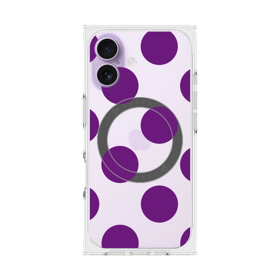 プレミアムスクエアケース with MagSafe［ シンプルドット - Purple ］