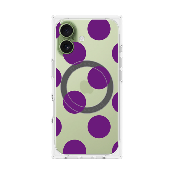 プレミアムスクエアケース with MagSafe［ シンプルドット - Purple ］