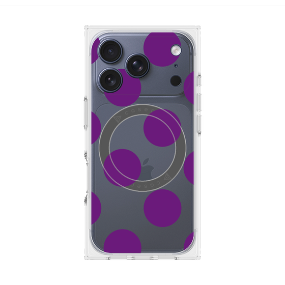 プレミアムスクエアケース with MagSafe［ シンプルドット - Purple ］
