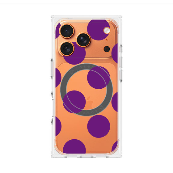 プレミアムスクエアケース with MagSafe［ シンプルドット - Purple ］