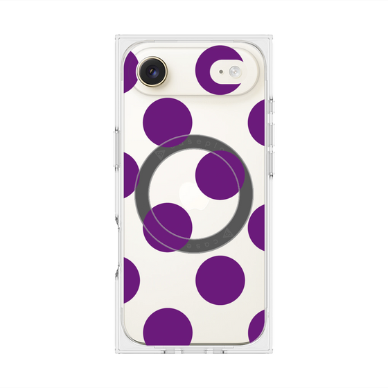 プレミアムスクエアケース with MagSafe［ シンプルドット - Purple ］