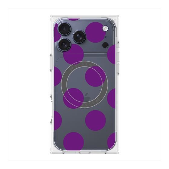 プレミアムスクエアケース with MagSafe［ シンプルドット - Purple ］