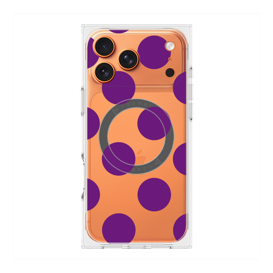プレミアムスクエアケース with MagSafe［ シンプルドット - Purple ］