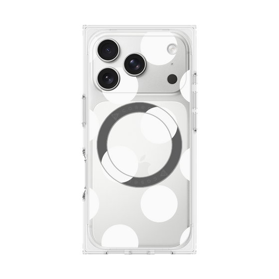 プレミアムスクエアケース with MagSafe［ シンプルドット - White ］