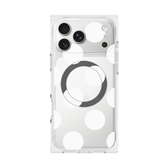 プレミアムスクエアケース with MagSafe［ シンプルドット - White ］