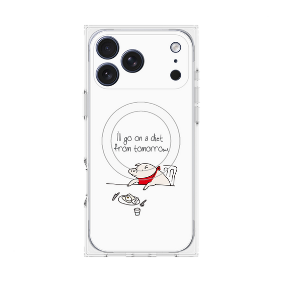 プレミアムスクエアケース with MagSafe［ ブタ子の挑戦 ］