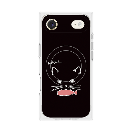 プレミアムスクエアケース with MagSafe［ 食いしん坊なねこ - Black ］
