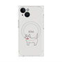 プレミアムスクエアケース with MagSafe［ 蝶ネクタイねこ - White ］