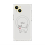 プレミアムスクエアケース with MagSafe［ 蝶ネクタイねこ - White ］