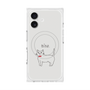 プレミアムスクエアケース with MagSafe［ 蝶ネクタイねこ - White ］