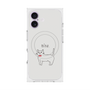 プレミアムスクエアケース with MagSafe［ 蝶ネクタイねこ - White ］