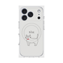 プレミアムスクエアケース with MagSafe［ 蝶ネクタイねこ - White ］